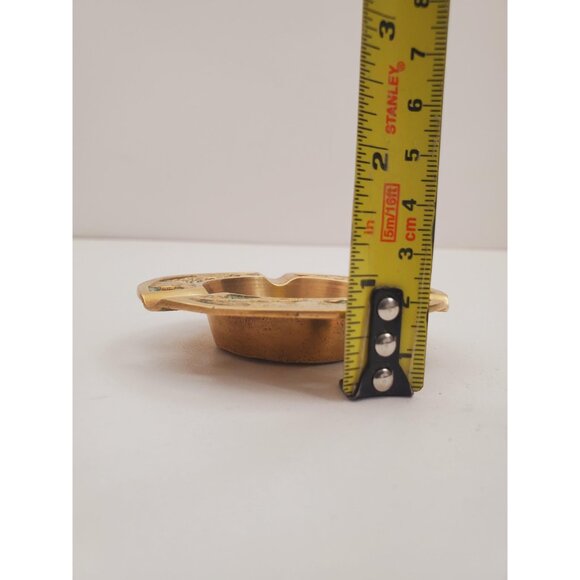 Vintage Solid Brass Ashtray Multi Floral Patterns 1970's Vintage Brass Ashtray - - Picture 8 of 10